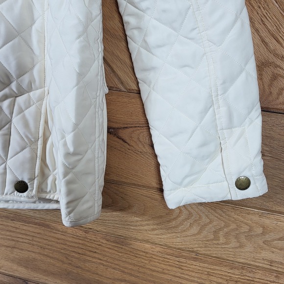 Chaps Quilted Barn Jacket Womens Size M Cream Corduroy Collar - Picture 7 of 9